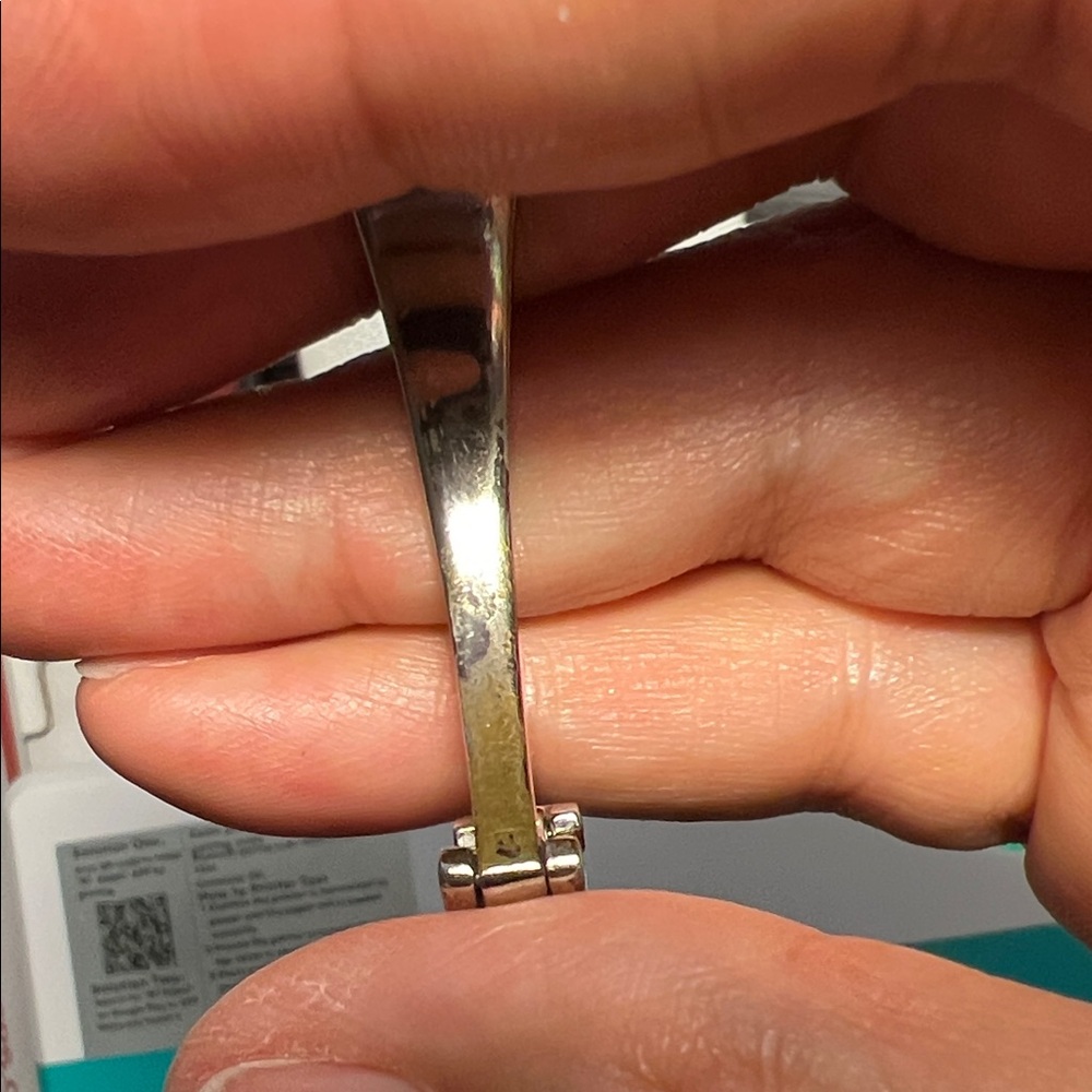 Anne Klein Silver And Blue Rectangular Watch - image 5